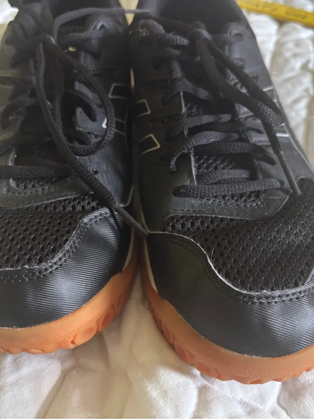 Asics Black Athletic Shoes with Orange Outsoles